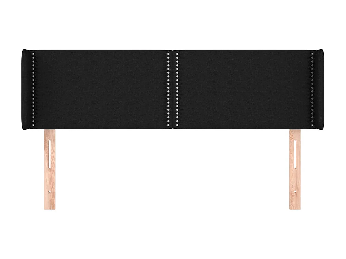 Mueble cabecero | Cabezal de cama | Cabecero de tela negro 147x16x78/88 cm