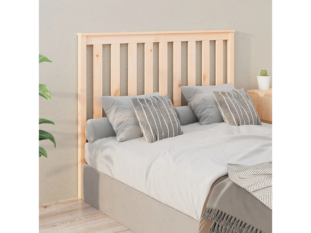 Tête de Lit | Panneau de tête pour lit Moderne 141x6x101 cm Bois massif de pin