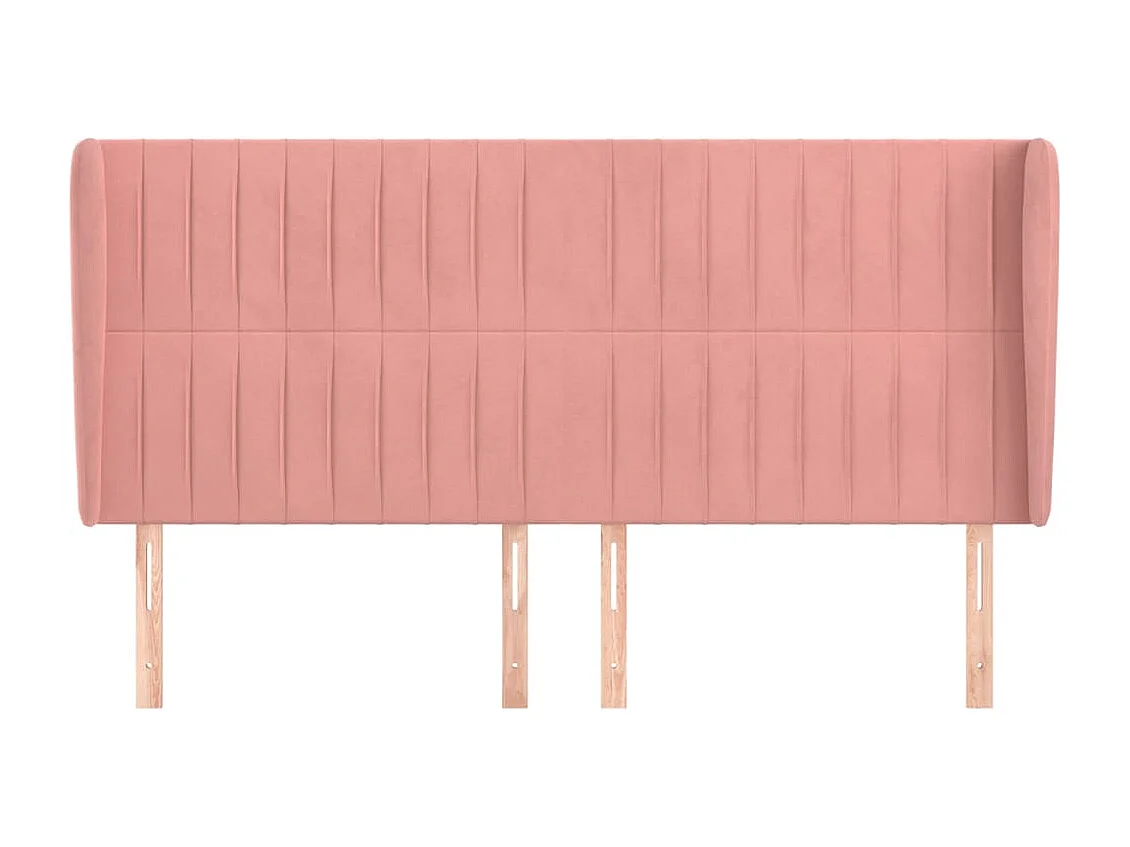 Tête de Lit | Panneau de tête pour lit Moderne avec oreilles Rose 183x23x118/128 cm Velours