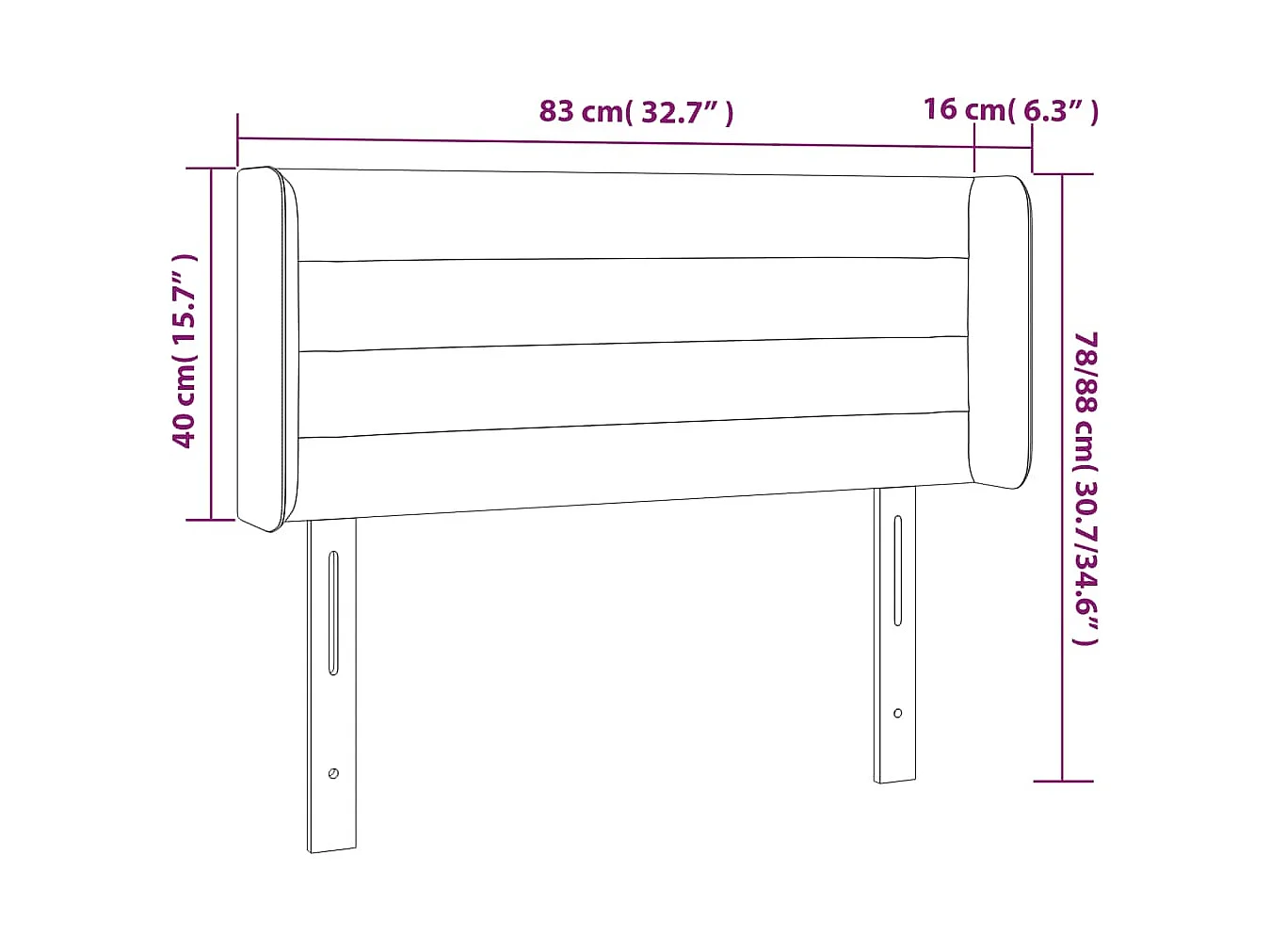 Tête de Lit | Panneau de tête pour lit Moderne avec oreilles Gris clair 83x16x78/88 cm Tissu