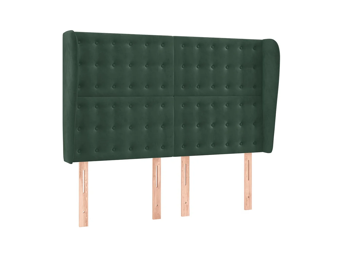 Tête de Lit | Panneau de tête pour lit Moderne avec oreilles Vert foncé 147x23x118/128 cm Velours