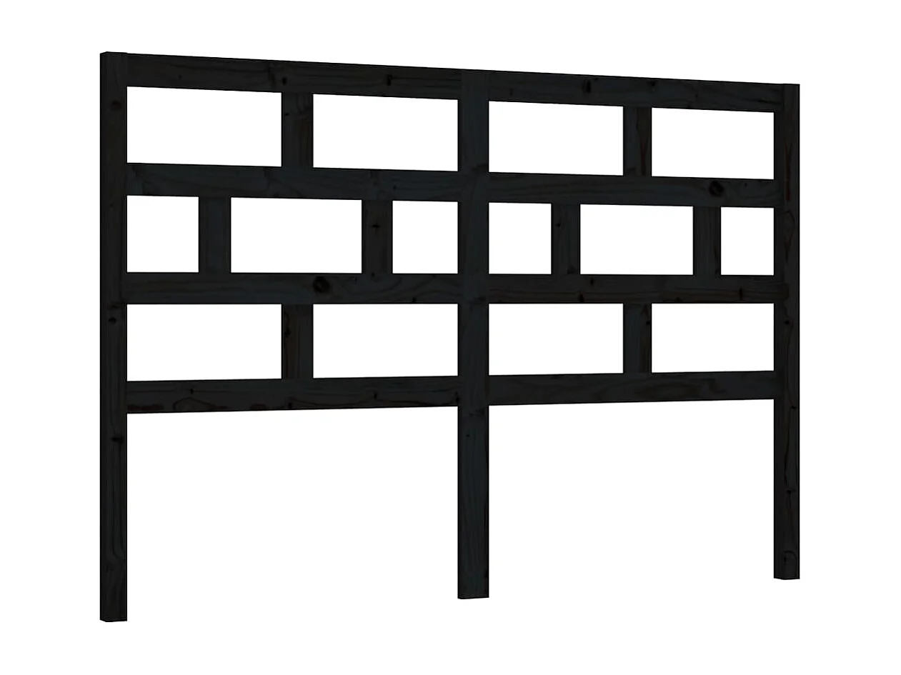Hoofdbord | Hoofdeinde 156x4x100 cm massief grenenhout zwart