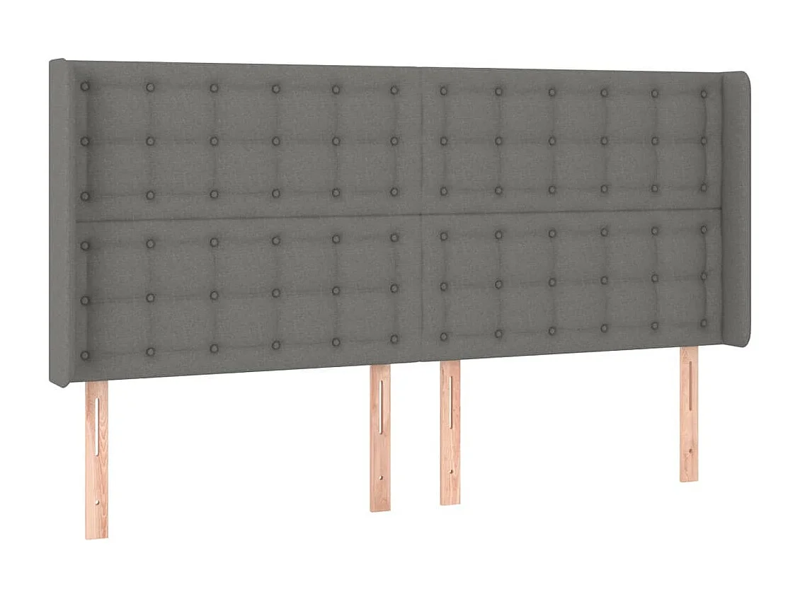 Hoofdbord | Hoofdeinde LED 183x16x118/128 cm stof donkergrijs