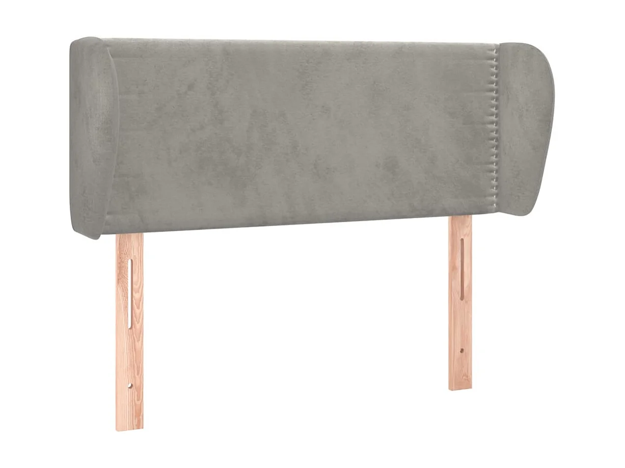 Mueble cabecero | Cabezal de cama | Cabecero de terciopelo gris claro 103x23x78/88 cm