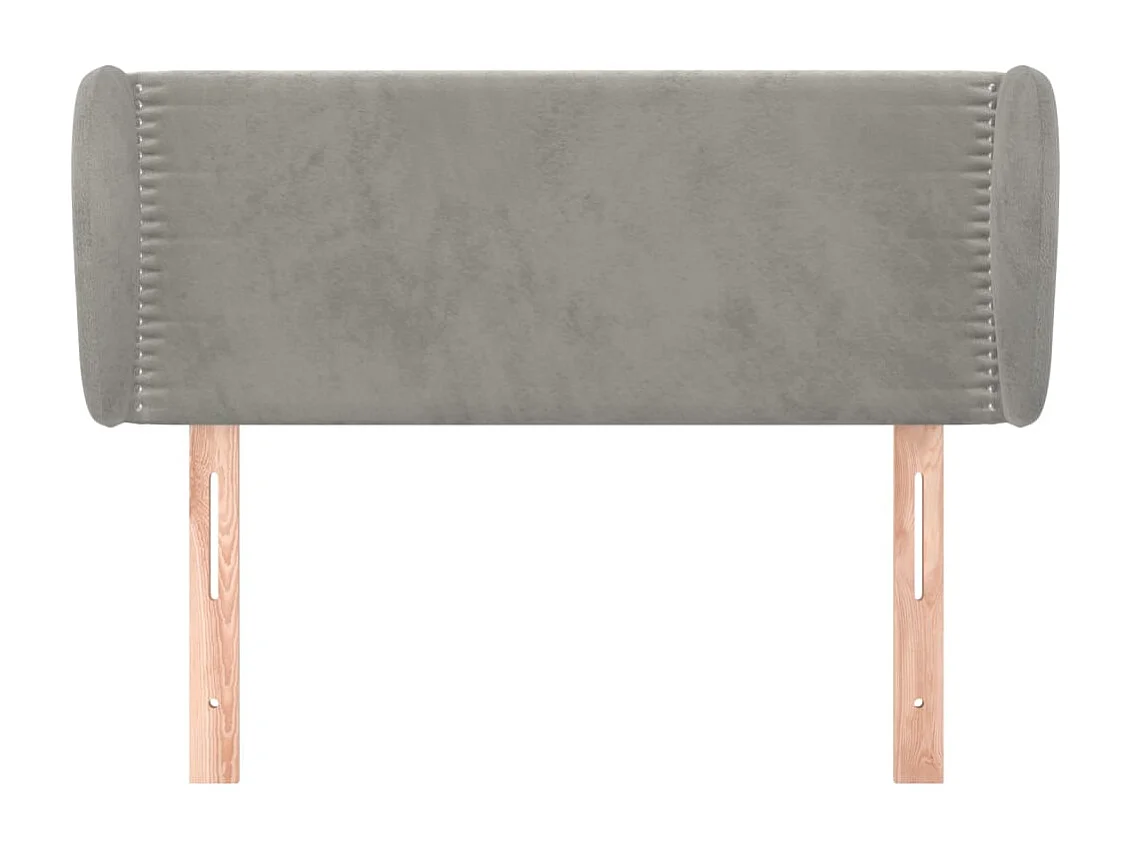 Tête de Lit | Panneau de tête pour lit Moderne avec oreilles Gris clair 103x23x78/88 cm Velours