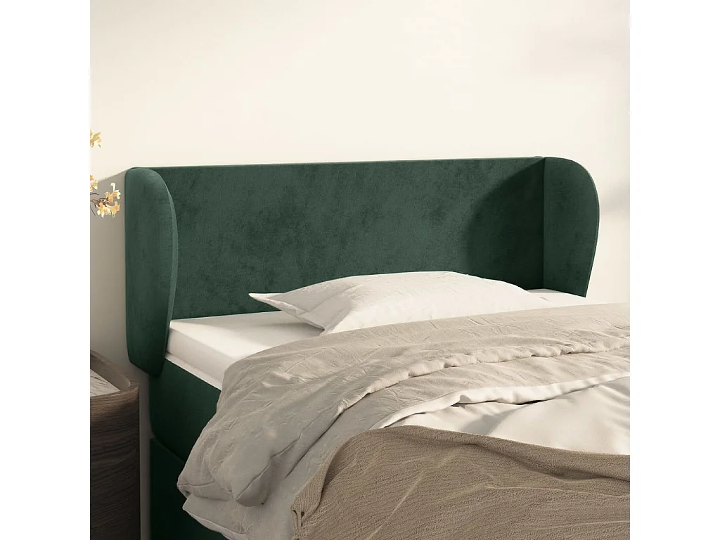 Hoofdbord | Hoofdeinde met randen 103x23x78/88 cm fluweel donkergroen
