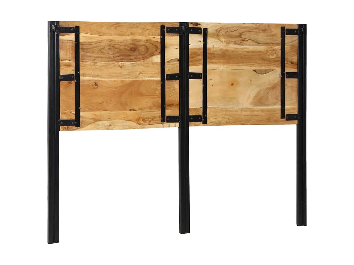 Tête de Lit | Panneau de tête pour lit Moderne 140 cm bois massif d'acacia et fer