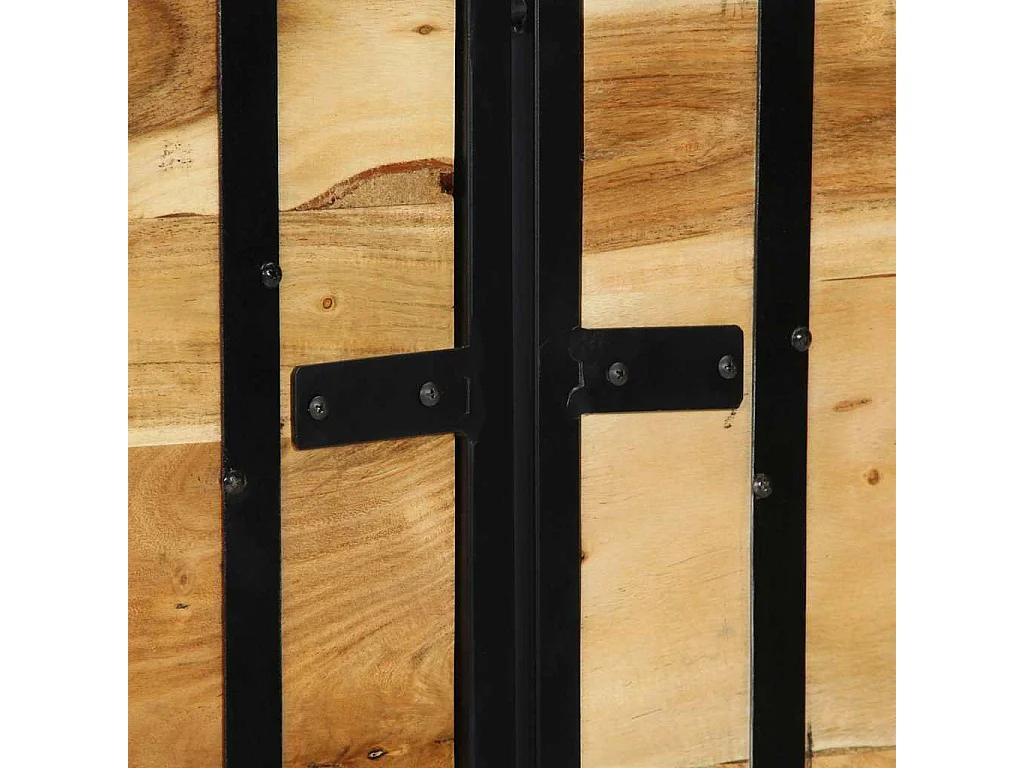 Tête de Lit | Panneau de tête pour lit Moderne 140 cm bois massif d'acacia et fer