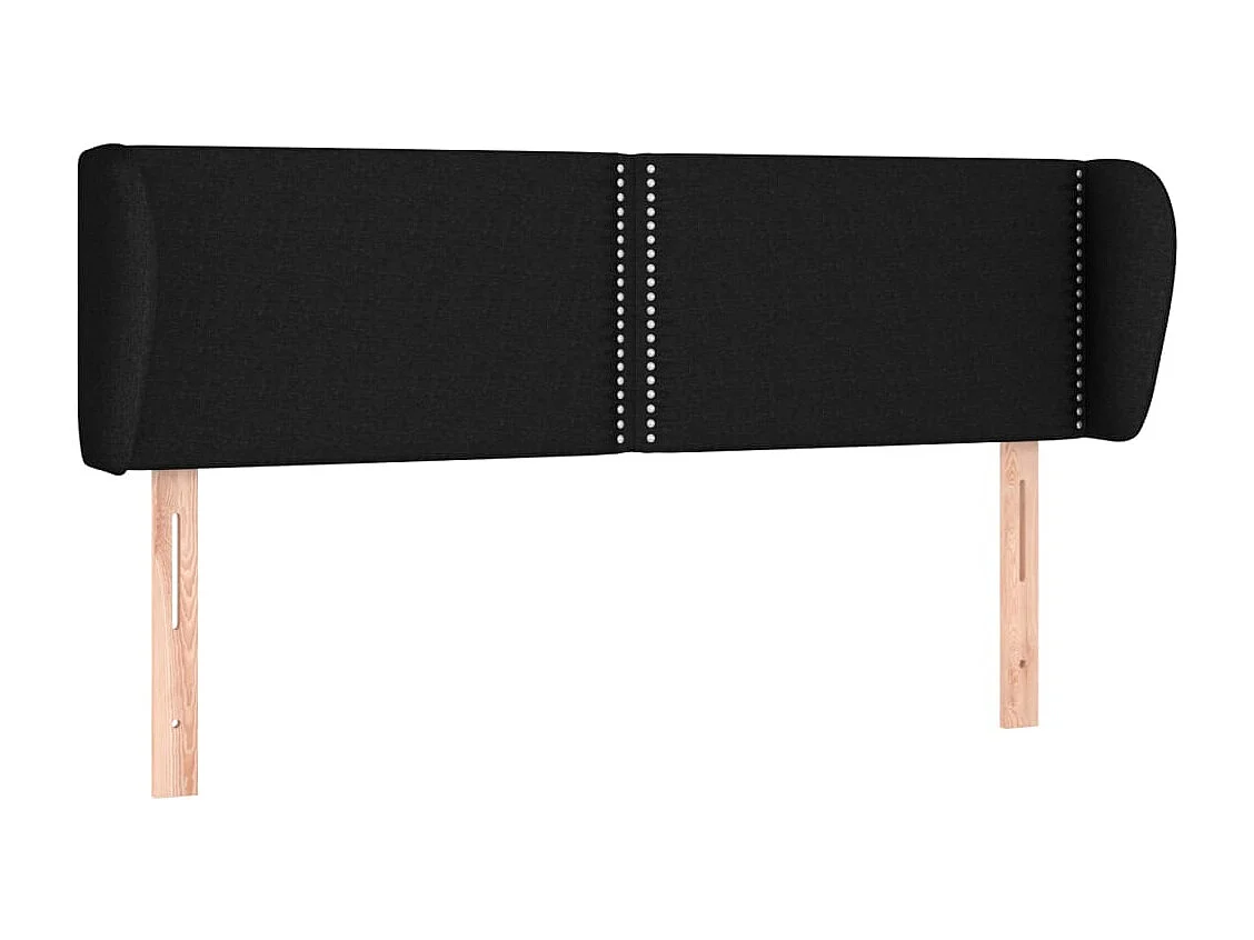 Tête de Lit | Panneau de tête pour lit Moderne avec oreilles Noir 147x23x78/88 cm Tissu