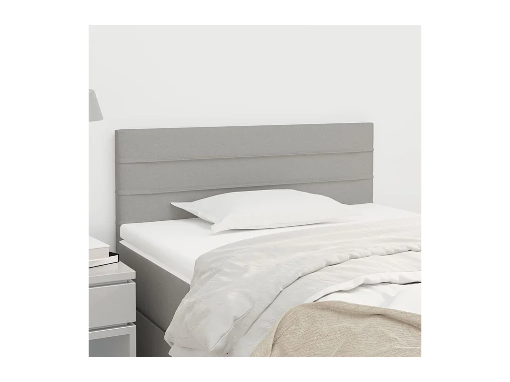 Mueble cabecero | Cabezal de cama | Cabecero de tela gris claro 90x5x78/88 cm