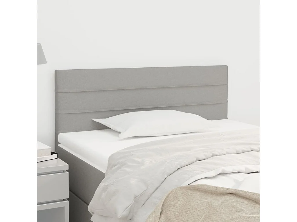 Tête de Lit | Panneau de tête pour lit Moderne Gris clair 90x5x78/88 cm Tissu