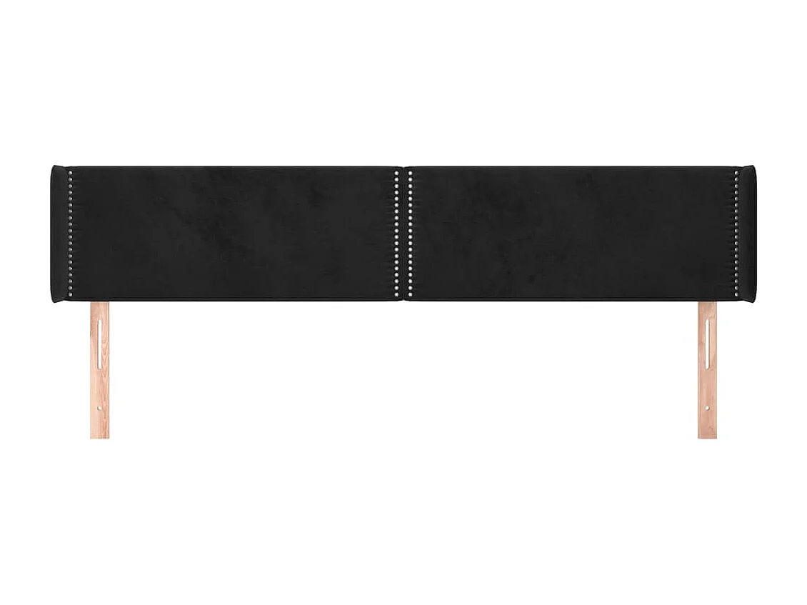 Mueble cabecero | Cabezal de cama | Cabecero de terciopelo negro 163x16x78/88 cm