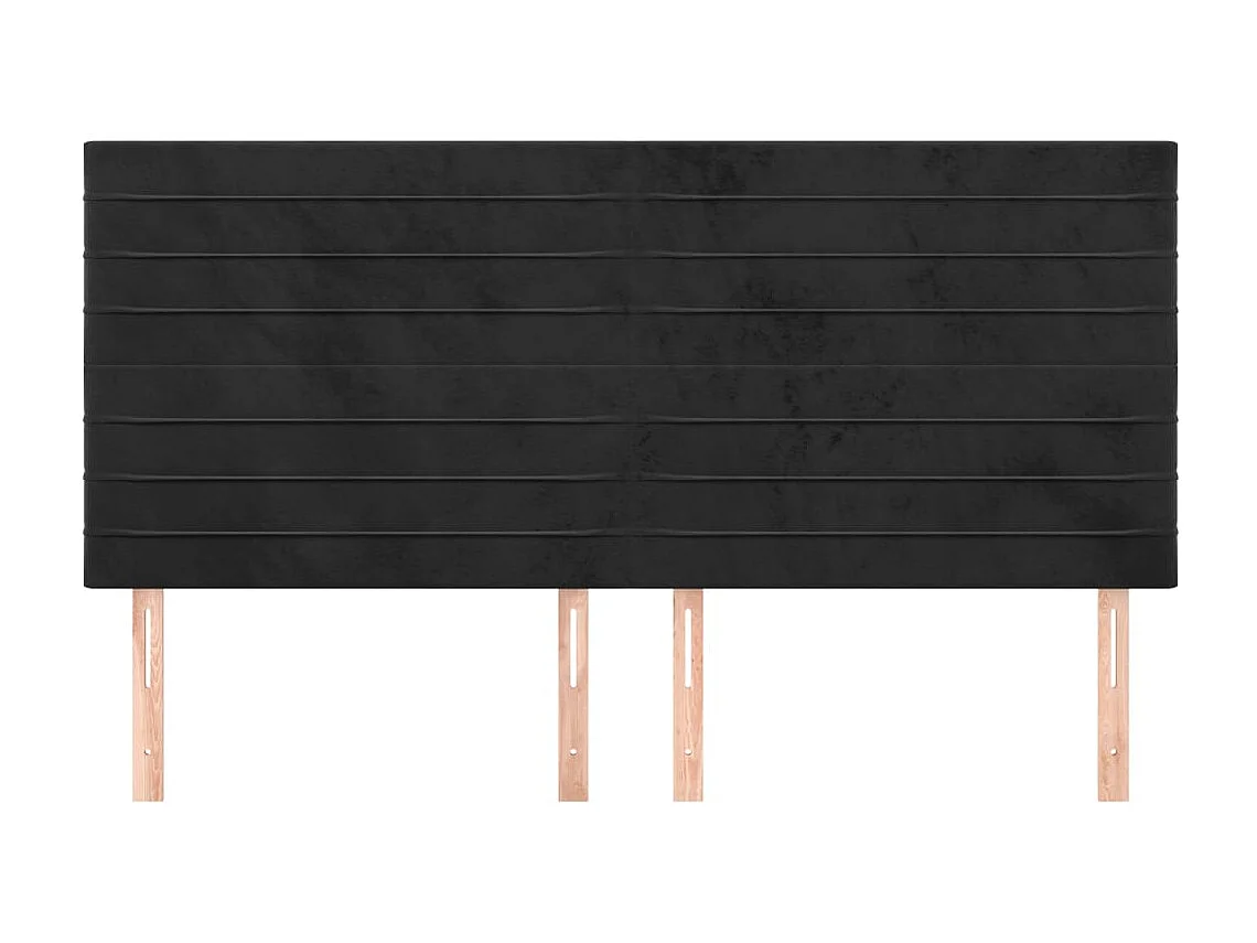 Têtes de lit | Panneaux de tête pour lit Moderne 4 pcs Noir 80x5x78/88 cm Velours