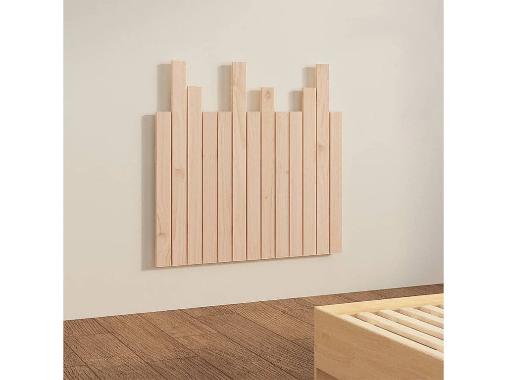 Cabecero de Cama | Cabezal de cama | Mueble de cabecero de pared madera maciza de pino 82,5x3x80 cm