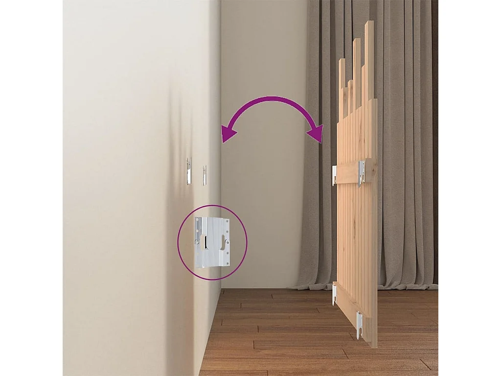 Cabecero de Cama | Cabezal de cama | Mueble de cabecero de pared madera maciza de pino 82,5x3x80 cm