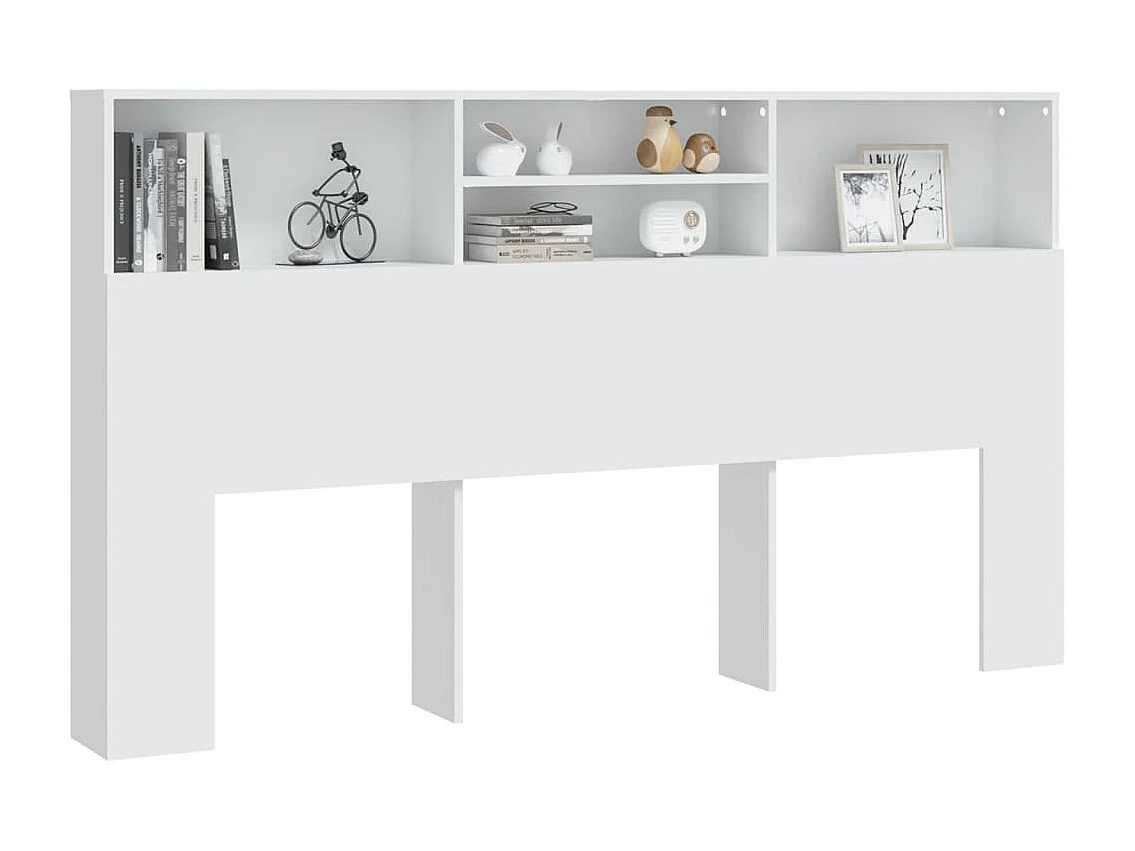 Tête de Lit avec rangement | Armoire de tête de lit Blanc 180x19x103,5 cm