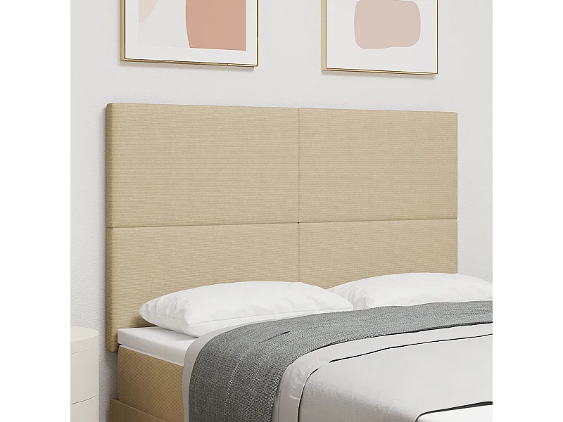 Cabecero con cabecera | Cabezal de cama Verde grisáceo 140 cm Tela de Rayas