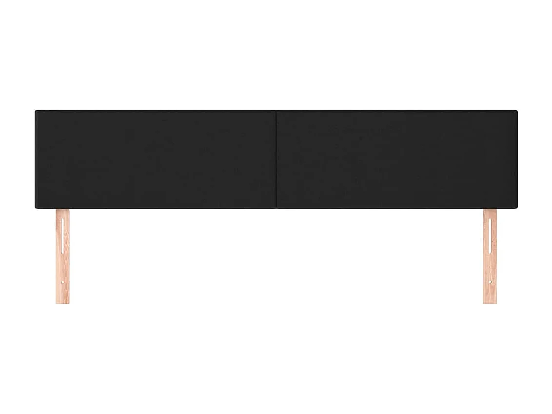 Cabeceros | Cabezal de cama | Mueble de cabecero 2 unidades de cuero sintético negro 80x5x78/88 cm