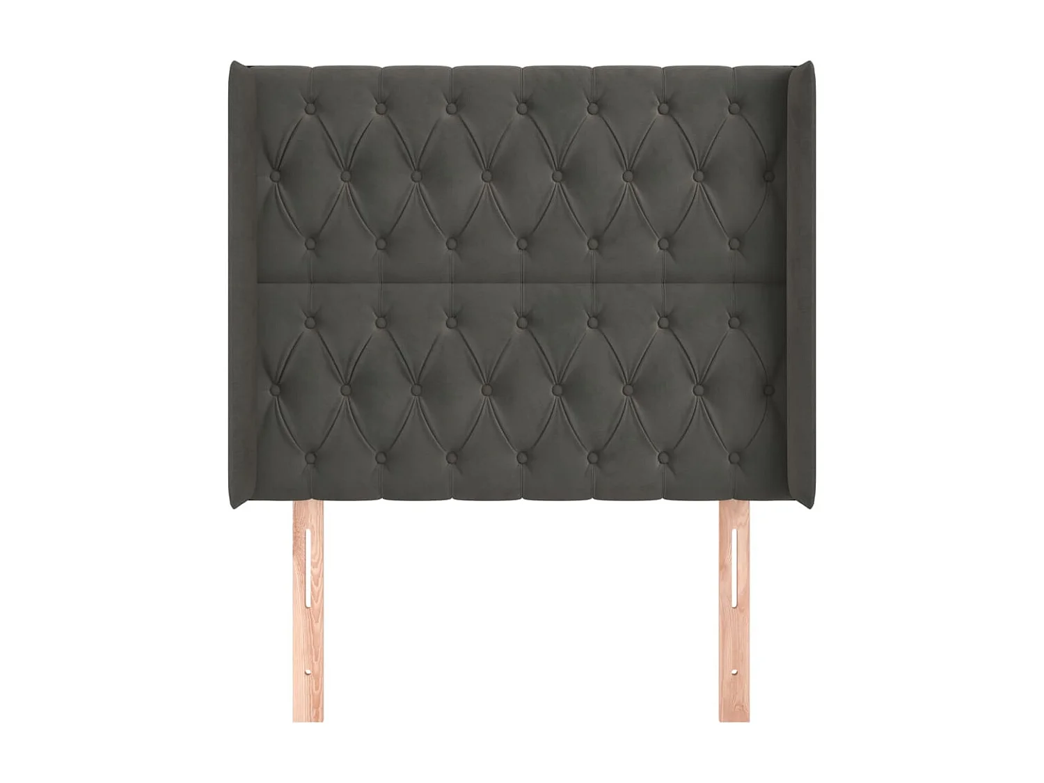 Tête de Lit | Panneau de tête pour lit Moderne avec oreilles Gris foncé 93x16x118/128 cm Velours