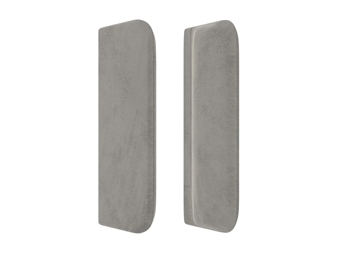 Mueble cabecero | Cabezal de cama | Cabecero de terciopelo gris claro 183x16x78/88 cm