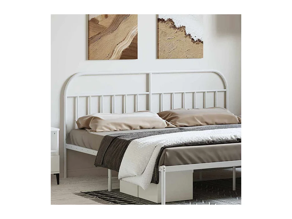 Mueble cabecero | Cabezal de cama | Cabecero de metal blanco 193 cm