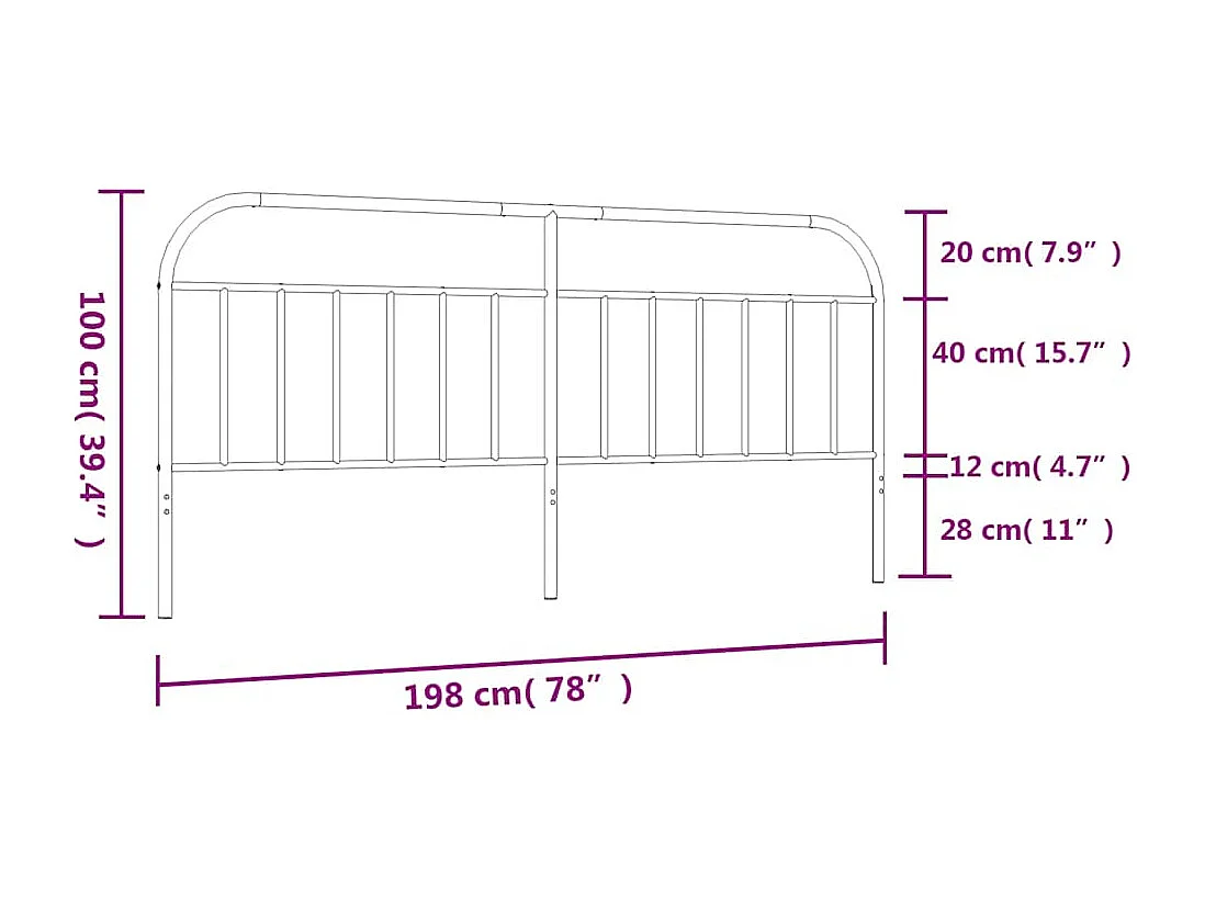 Tête de Lit | Panneau de tête pour lit Moderne métal blanc 193 cm