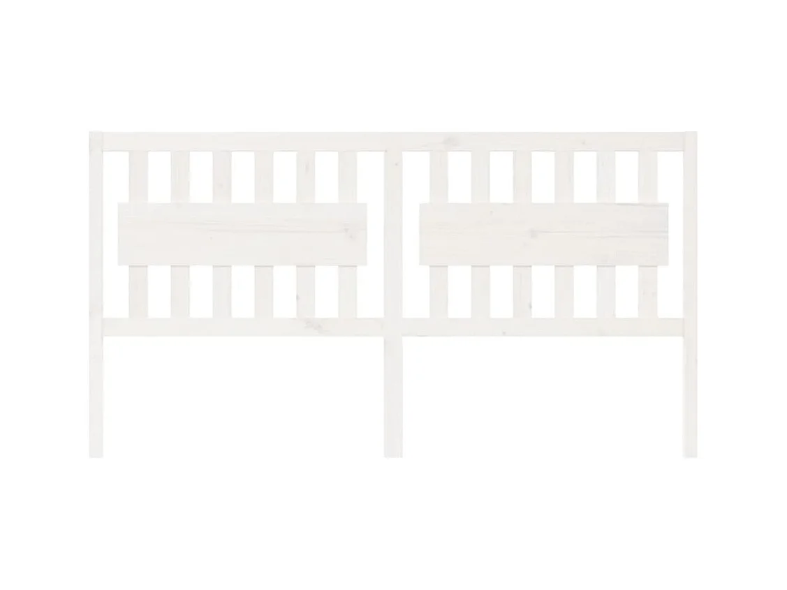 Tête de Lit | Panneau de tête pour lit Moderne Blanc 185,5x4x100 cm Bois massif de pin