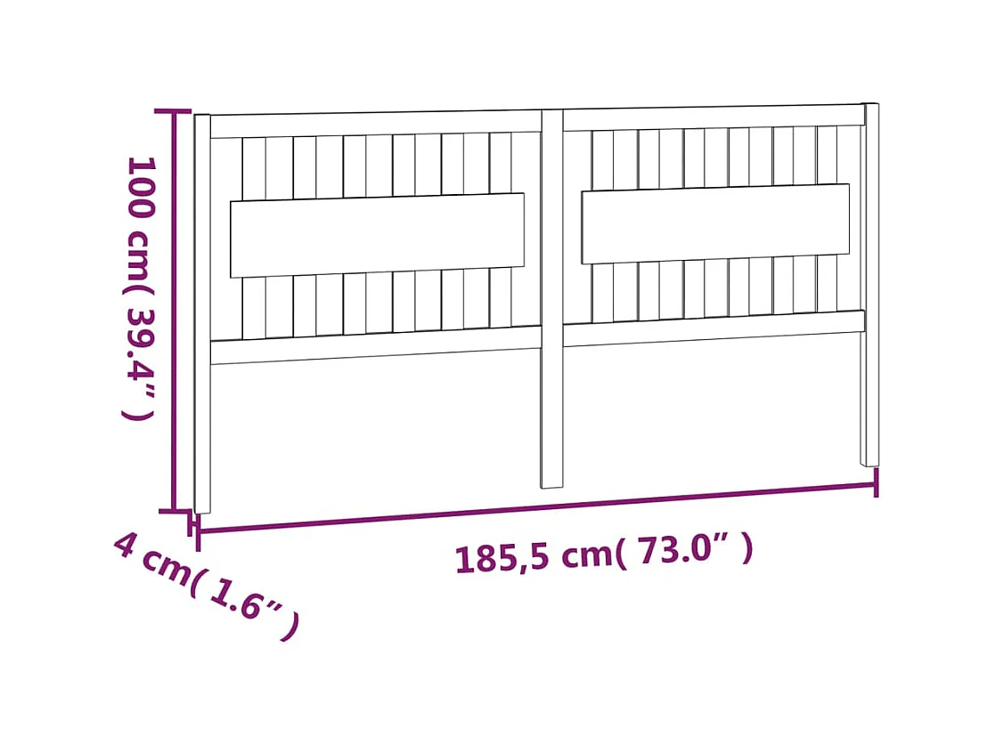 Tête de Lit | Panneau de tête pour lit Moderne Blanc 185,5x4x100 cm Bois massif de pin