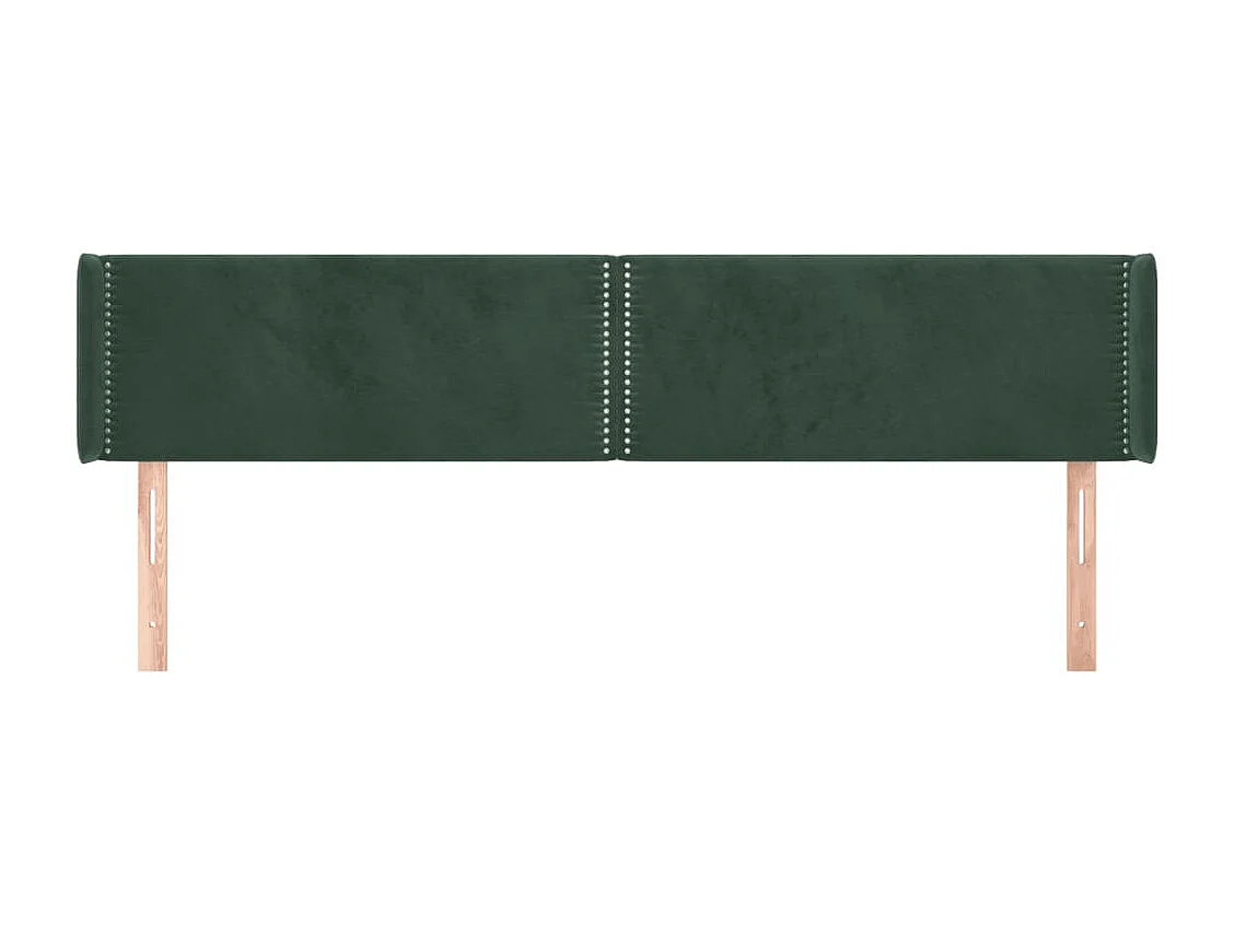 Mueble cabecero | Cabezal de cama | Cabecero de terciopelo verde oscuro 203x16x78/88 cm