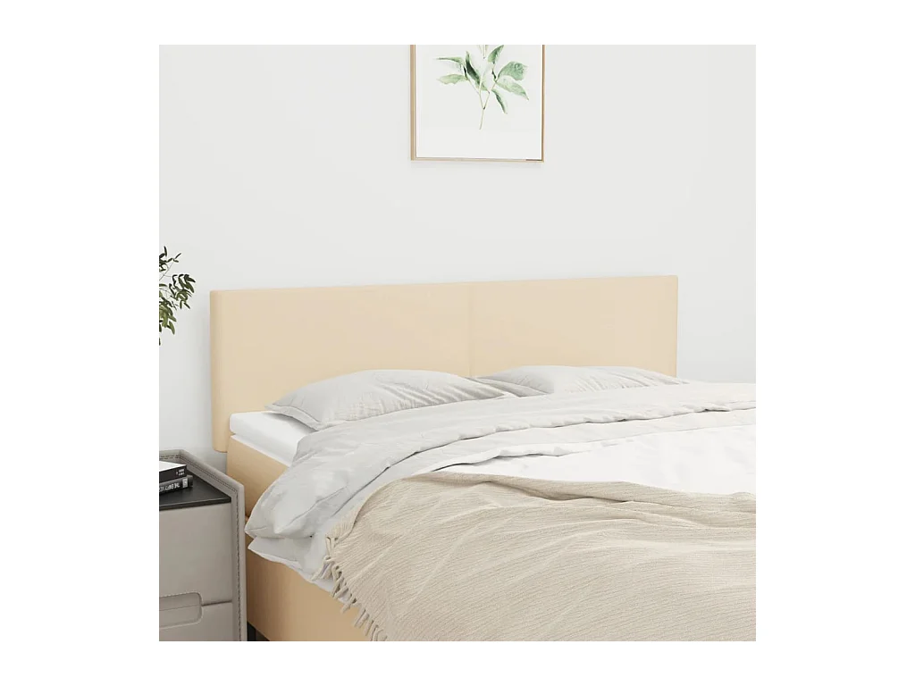 Têtes de lit | Panneaux de tête pour lit Moderne 2 pcs Crème 72x5x78/88 cm Tissu