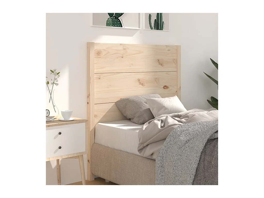Cabecero de Cama | Cabezal de cama | Mueble de cabecero madera maciza de pino 81x4x100 cm