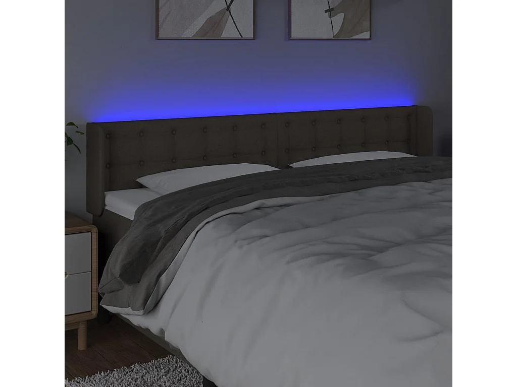 Hoofdbord | Hoofdeinde LED 163x16x78/88 cm stof taupe