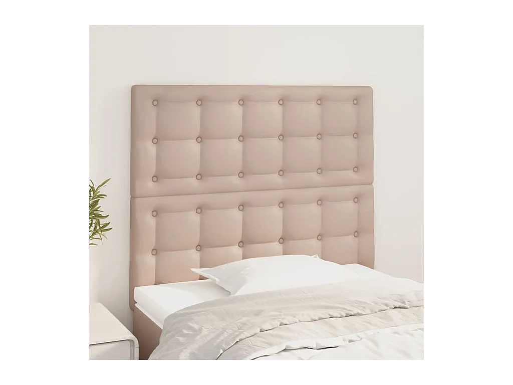 Têtes de lit | Panneaux de tête pour lit Moderne 2 pcs Cappuccino 80x5x78/88 cm Similicuir