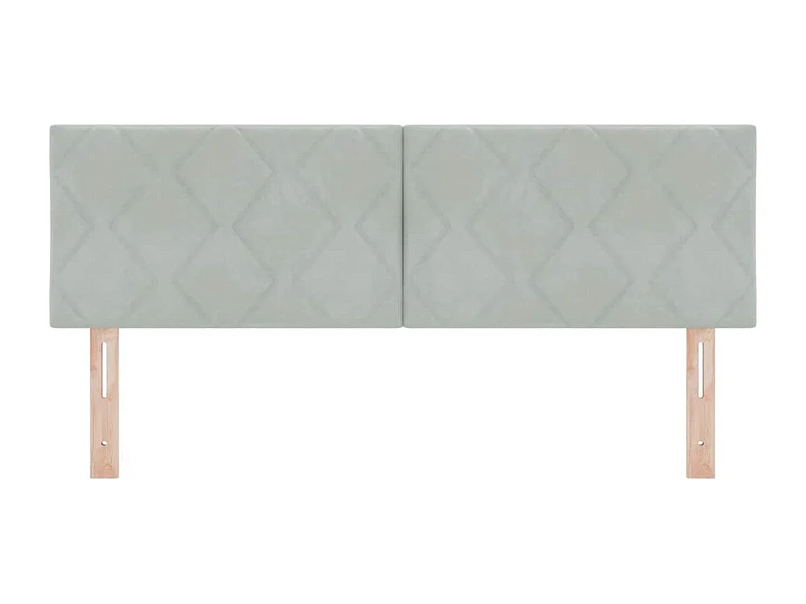 Mueble cabecero | Cabecero | Cabezal de cama Montaje en la pared Gris claro 144 cm Terciopelo