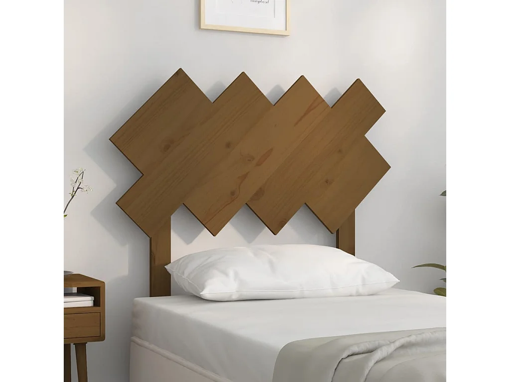 Tête de Lit | Panneau de tête pour lit Moderne Marron miel 92x3x81 cm Bois massif de pin