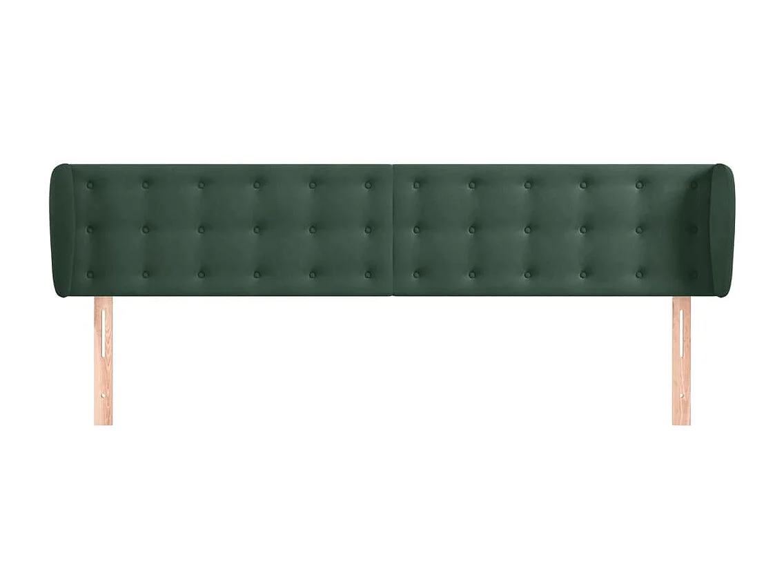 Mueble cabecero | Cabezal de cama | Cabecero de terciopelo verde oscuro 183x23x78/88 cm