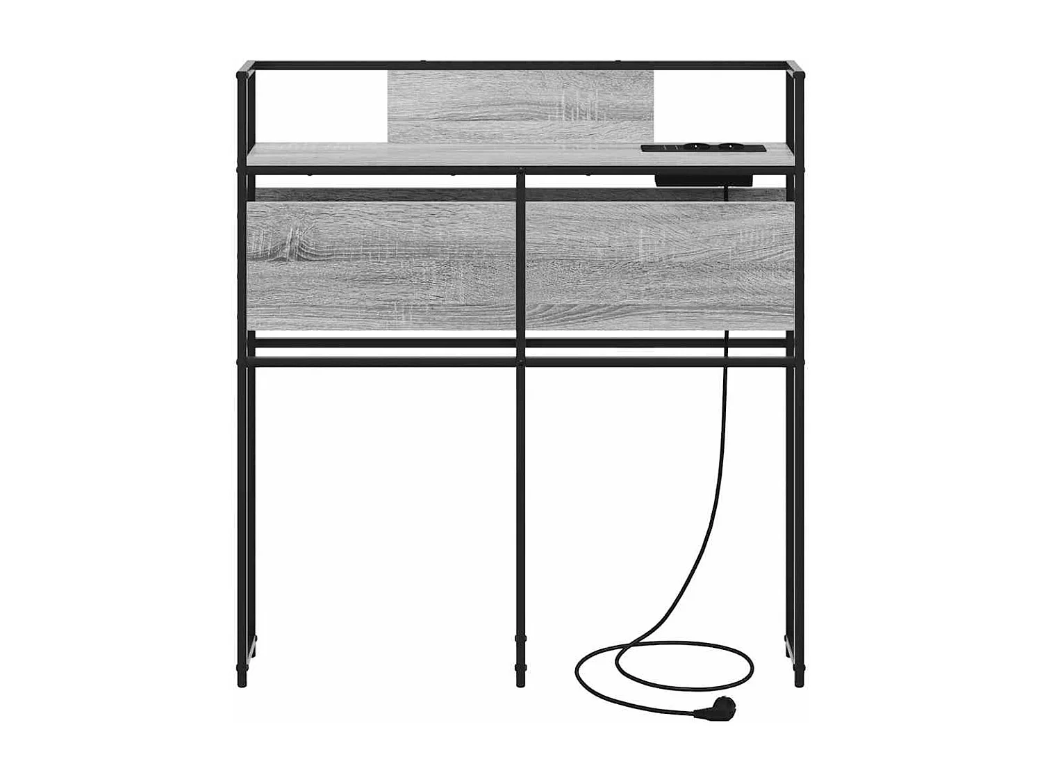 Mueble cabecero con almacenamiento | Cabecera de almacenamiento con estante Gris sonoma 90 cm