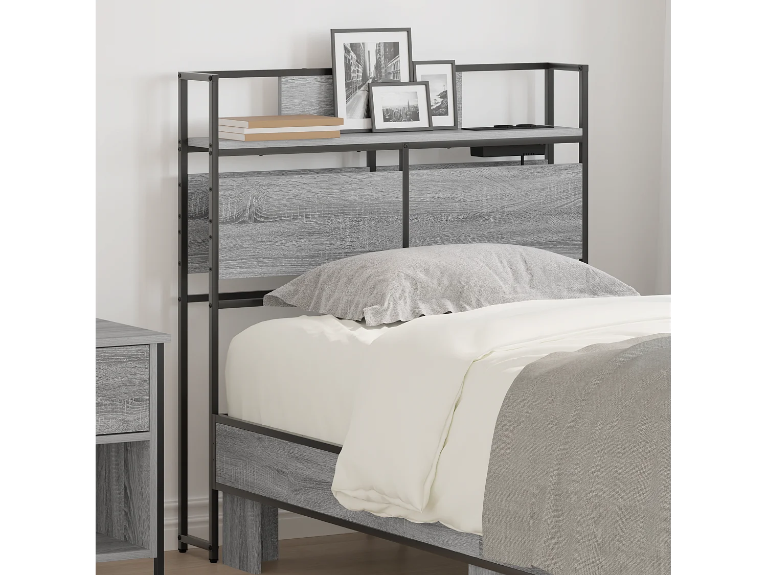 Tête de Lit de rangement | Panneau de tête pour lit Sonoma gris 90 cm Bois d'ingénierie