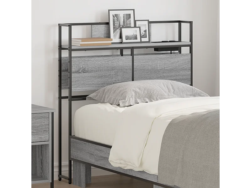 Tête de Lit de rangement | Panneau de tête pour lit Sonoma gris 90 cm Bois d'ingénierie