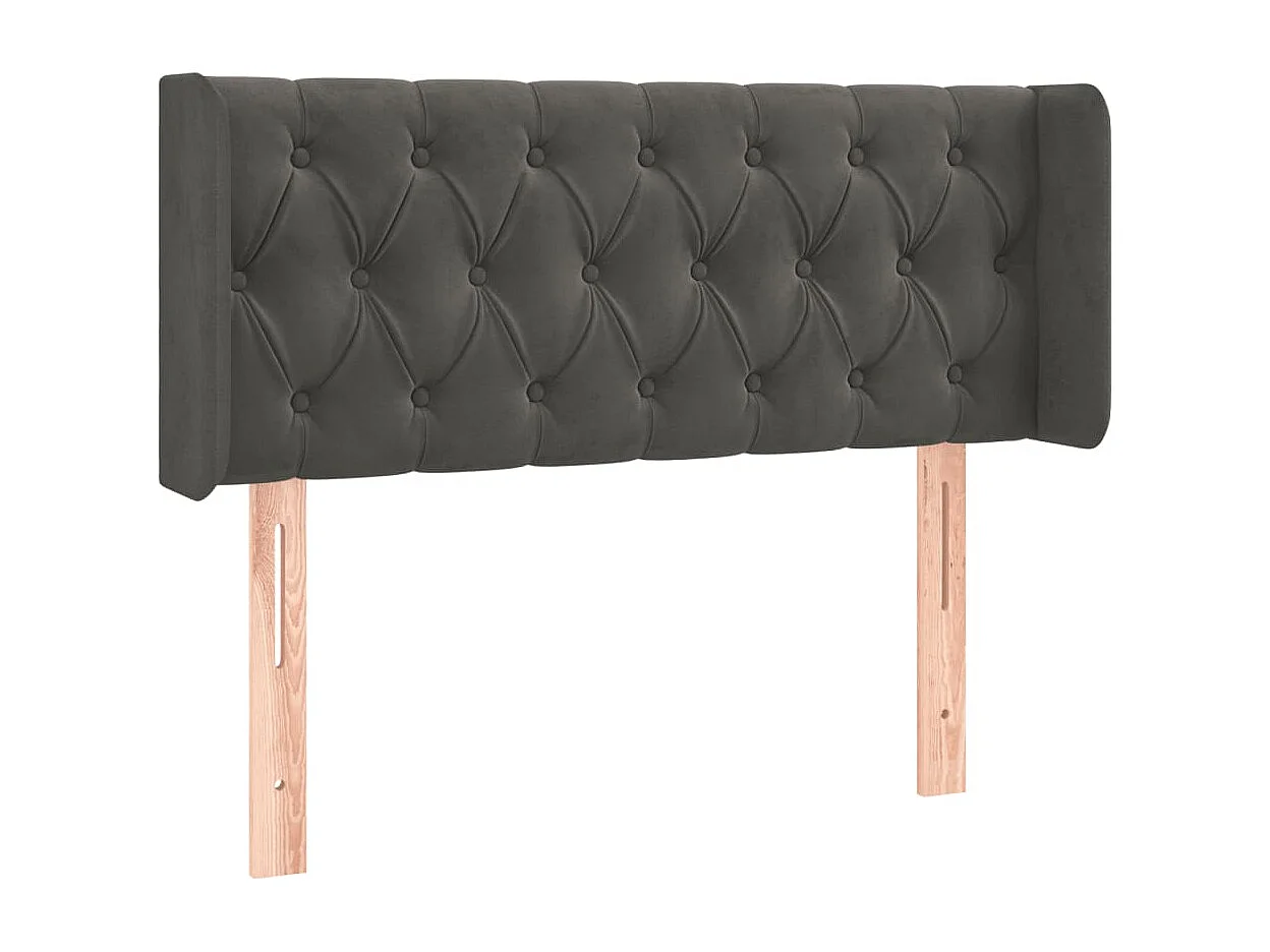 Hoofdbord | Hoofdeinde LED 93x16x78/88 cm fluweel donkergrijs