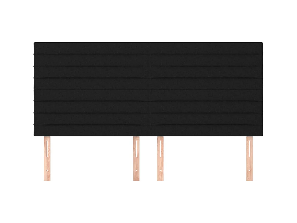 Têtes de lit | Panneaux de tête pour lit Moderne 4 pcs Noir 80x5x78/88 cm Tissu
