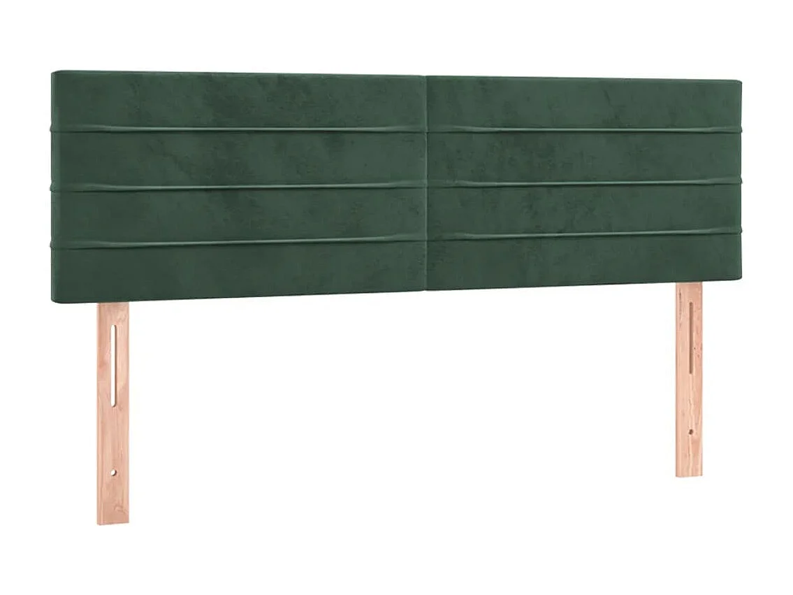 Hoofdbord | Hoofdeinde LED 144x5x78/88 cm fluweel donkergroen