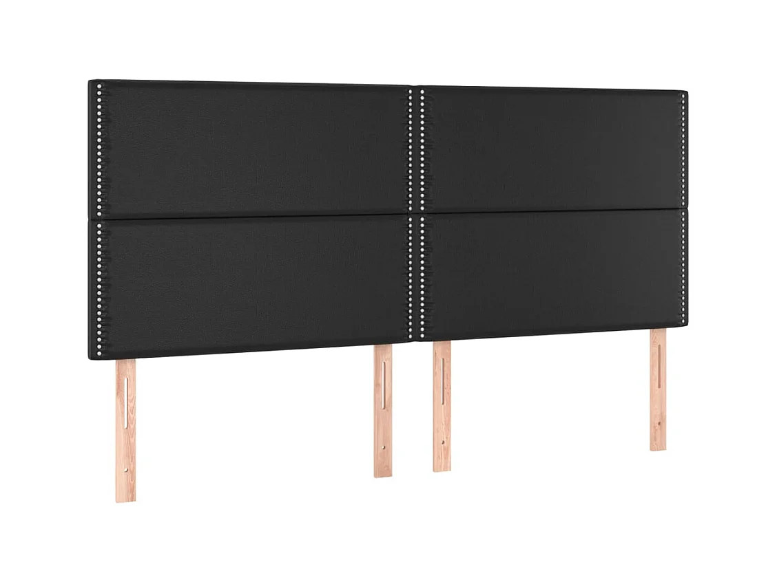 Têtes de lit | Panneaux de tête pour lit Moderne 4 pcs Noir 90x5x78/88 cm Similicuir