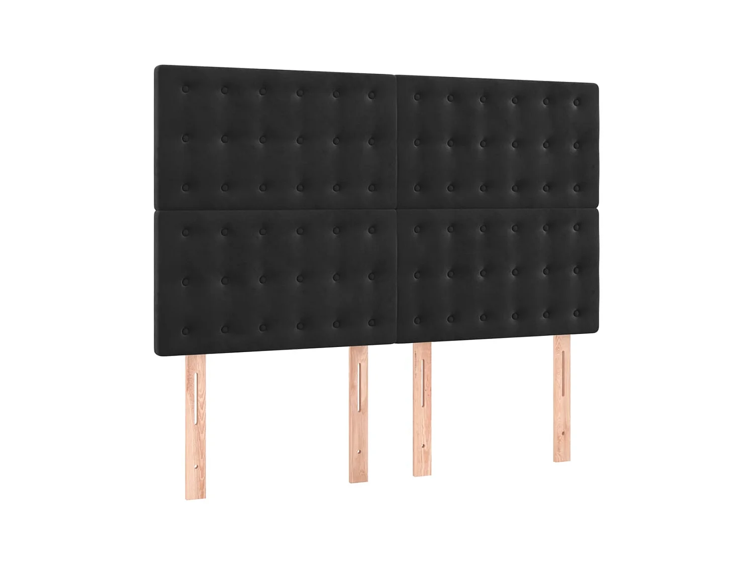 Têtes de lit | Panneaux de tête pour lit Moderne 4 pcs Noir 72x5x78/88 cm Velours