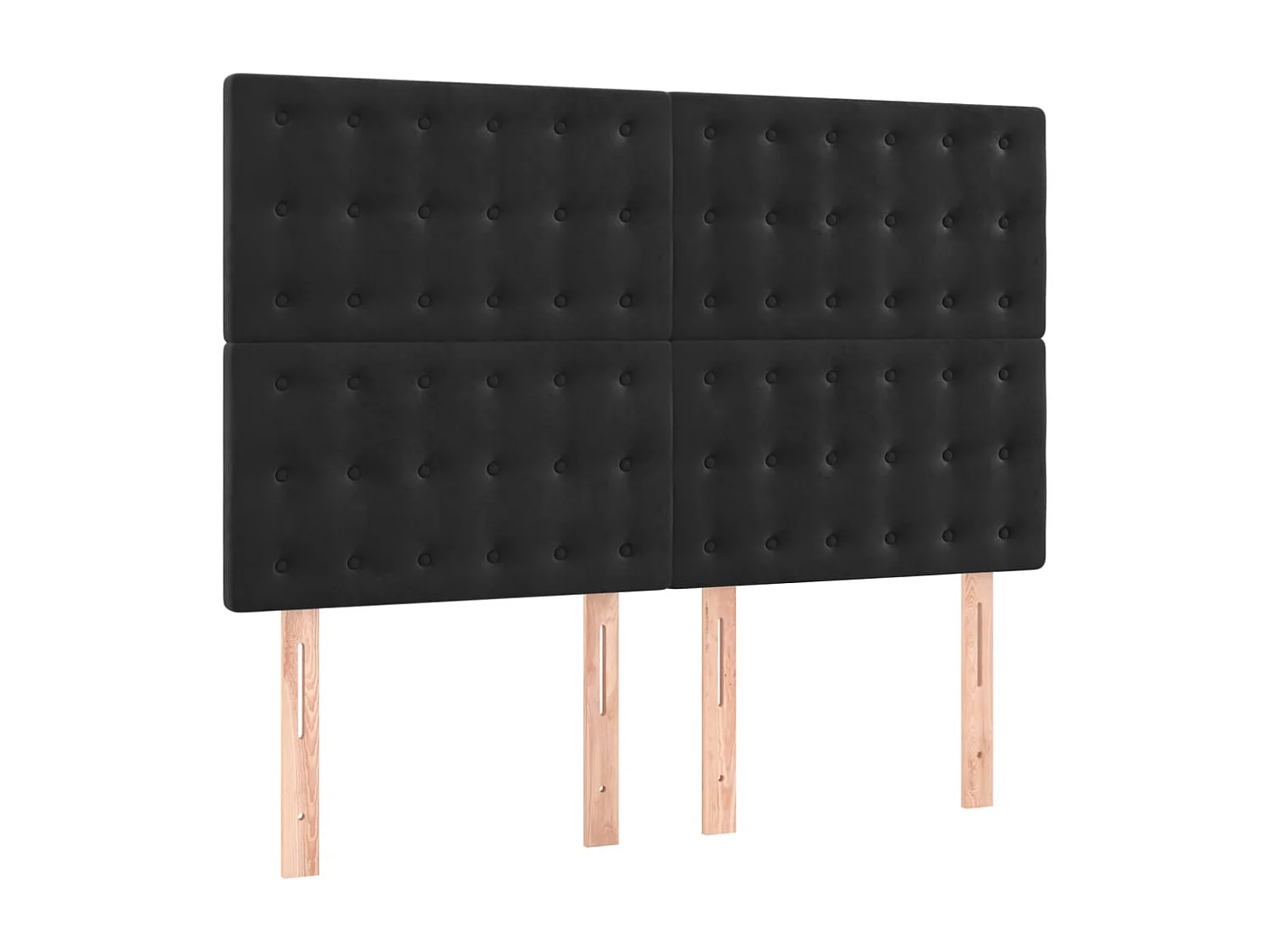 Têtes de lit | Panneaux de tête pour lit Moderne 4 pcs Noir 72x5x78/88 cm Velours
