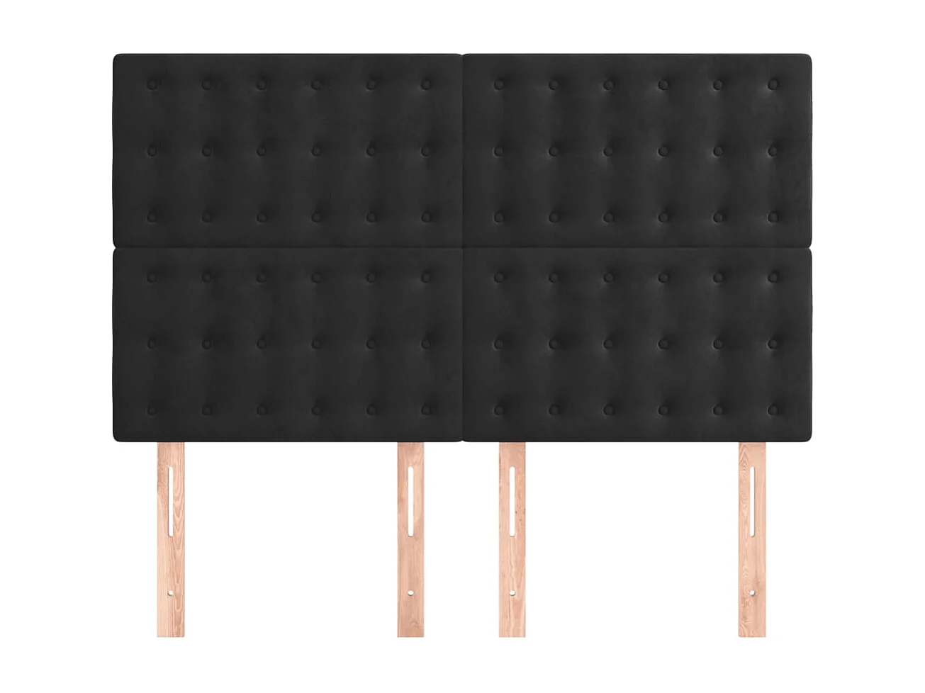 Têtes de lit | Panneaux de tête pour lit Moderne 4 pcs Noir 72x5x78/88 cm Velours