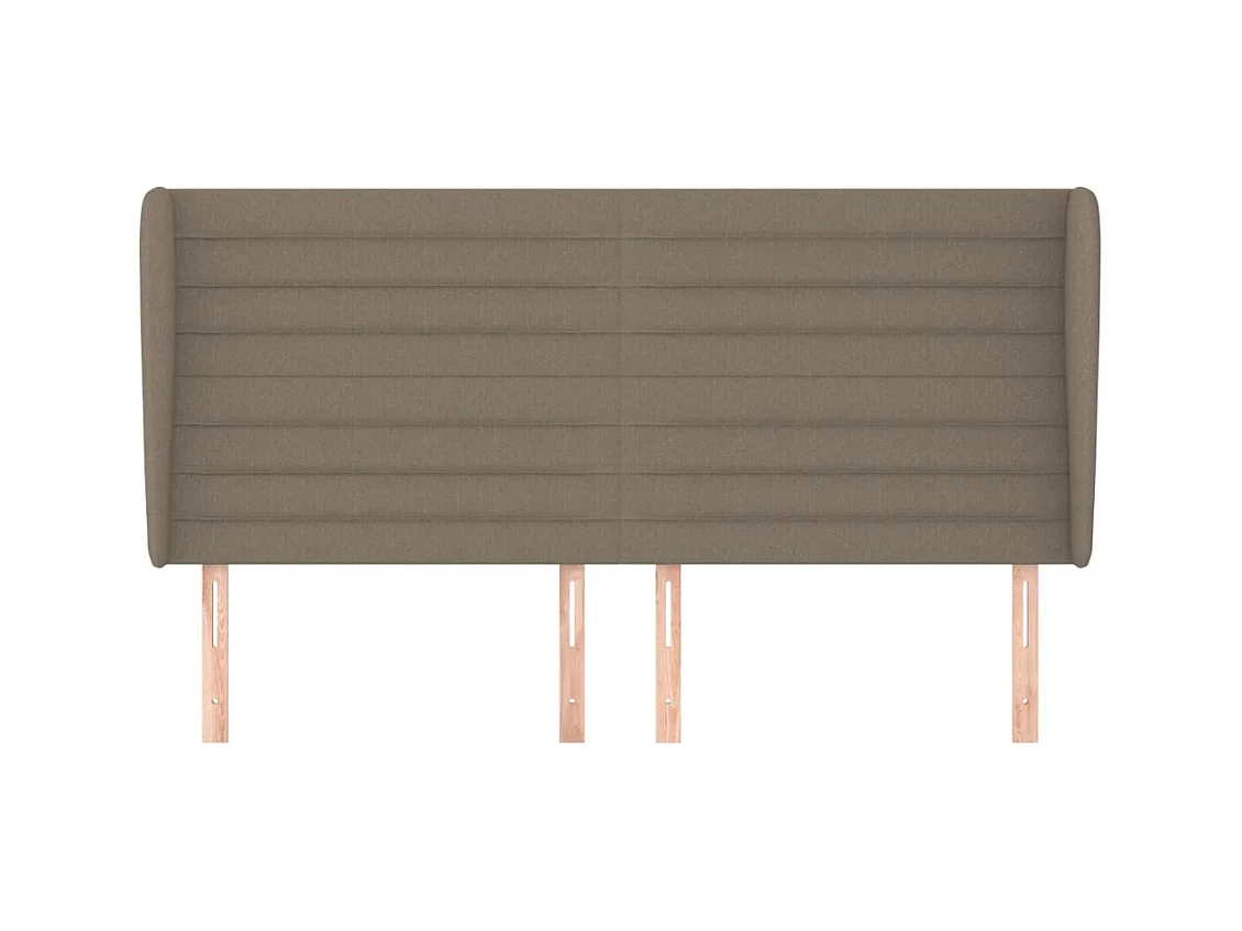 Tête de Lit | Panneau de tête pour lit Moderne avec oreilles Taupe 183x23x118/128 cm Tissu