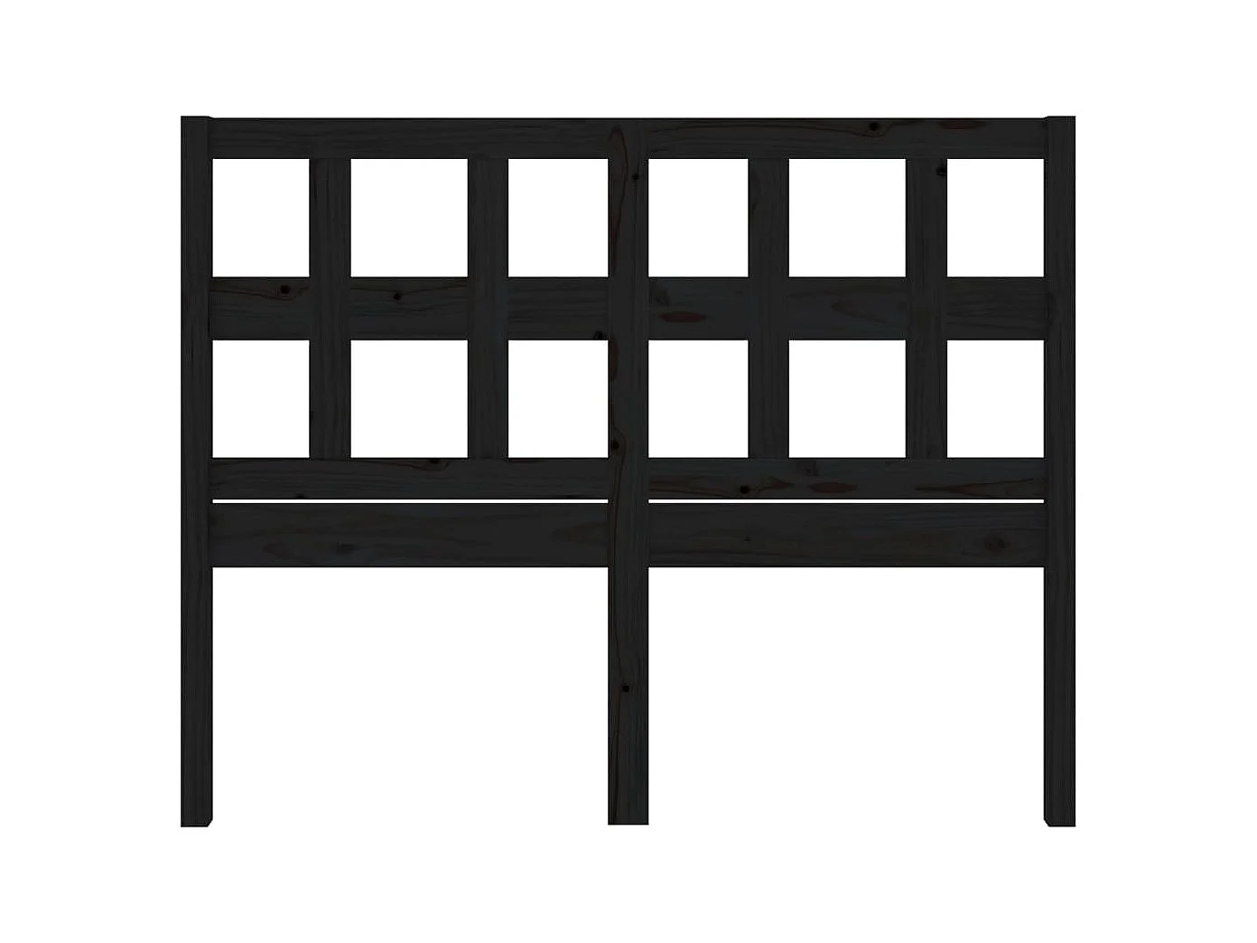 Tête de Lit | Panneau de tête pour lit Moderne Noir 145,5x4x100 cm Bois massif de pin