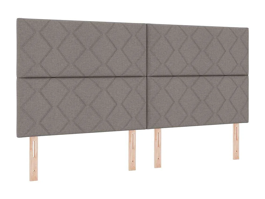 Tête de Lit | Panneau de tête pour lit Moderne avec des lumières à LED Réglable Taupe 200 cm tissu