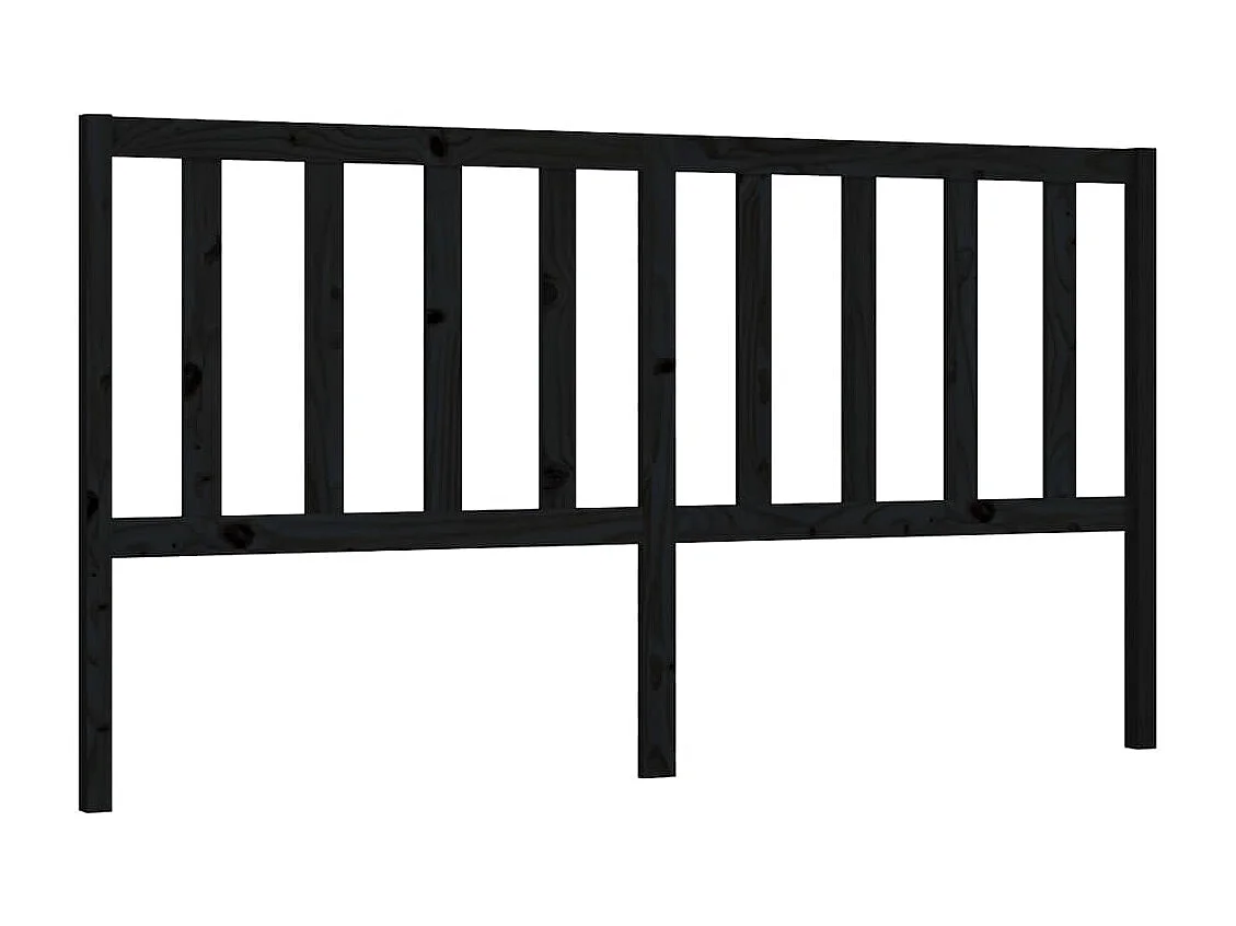 Cabecero de Cama | Cabezal de cama | Mueble de cabecero madera maciza de pino negro 206x4x100 cm